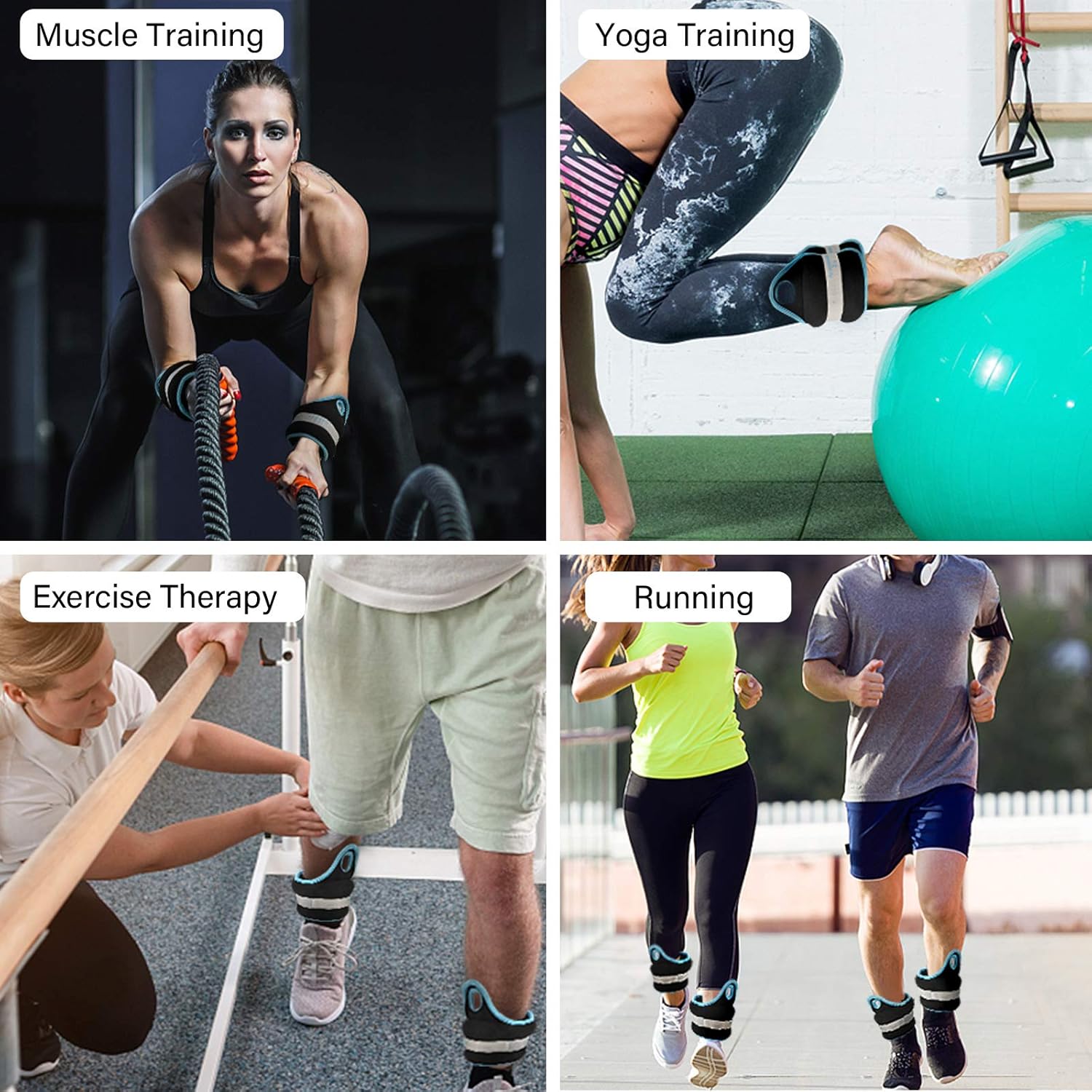 N NOOONFIX Adjustable Wrist Weights Thumblock 4lb Set (2lbs Each) Hand Ankle Arm Weights, Adjustable Strap for Women & Men Fitness Strength Exercise Workout Yoga, Dance, Pilates, Cardio, Aerobics : Sports & Outdoors