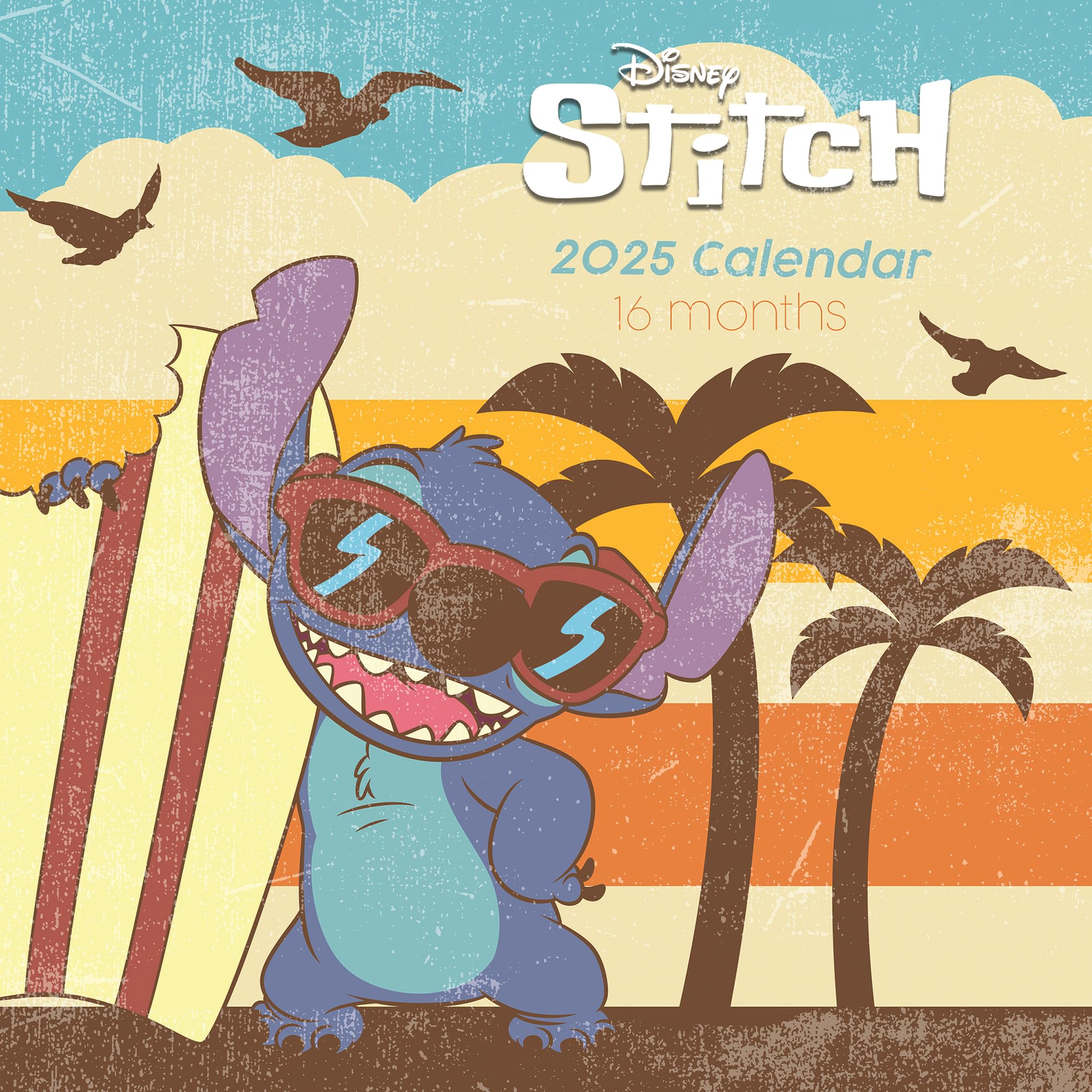 Pyramid International Lilo & Stitch 2025 Calendar – Official Disney 16-Month Planner, Colourful Art, Large Monthly Grid for Notes, Gift for Fans