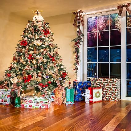 Aiikes 10x10ft Christmas Backdrop Indoor Window Tree Amazon Co Uk