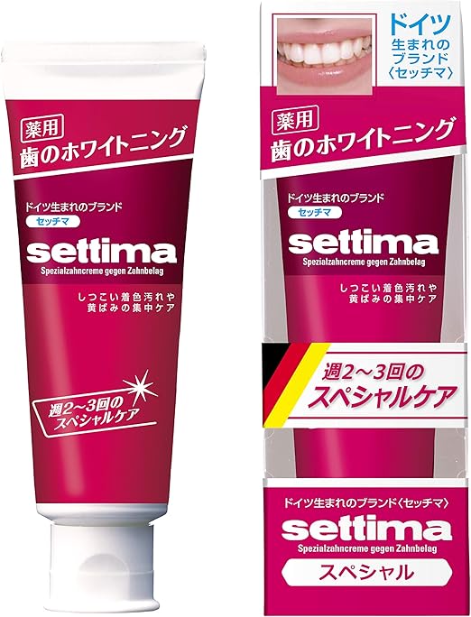 Amazon 医薬部外品 Settima セッチマ ホワイトニング 歯みがき スペシャルケア ペパーミントタイプ ステインケア タバコのヤニ取り フッ素配合 虫歯予防 80g Settima セッチマ ホワイトニング 通販