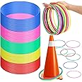Amazon.com: Wettarn 60 Pcs Large Plastic Ring Toss Multicolor Throwing ...