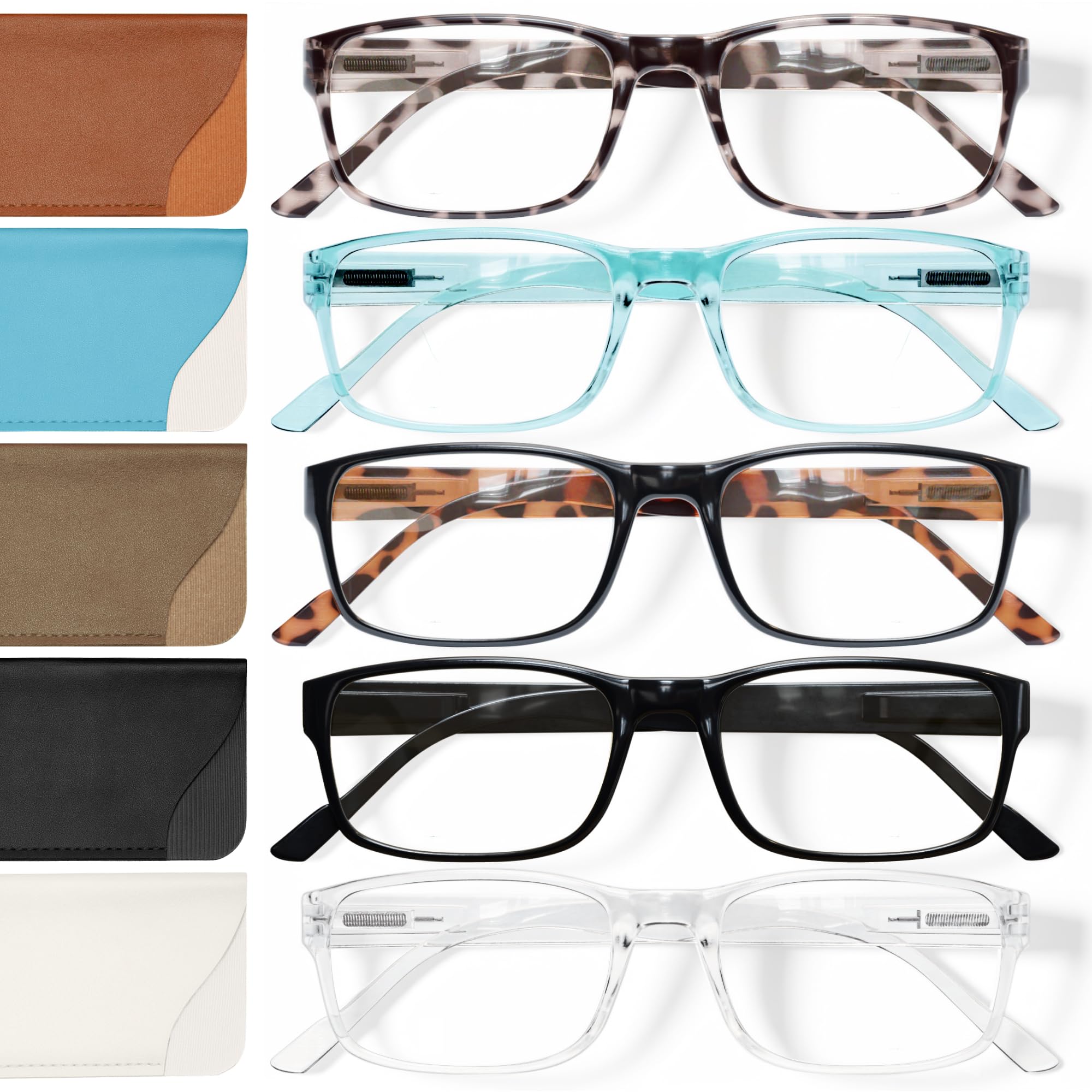 Photo 1 of 1.5.   Gaoye 5 Pack Reading Glasses Men/Women, Eyeglasses, Blue Light Readers for Men/Women, Computer Eye Glasses, Cheaters