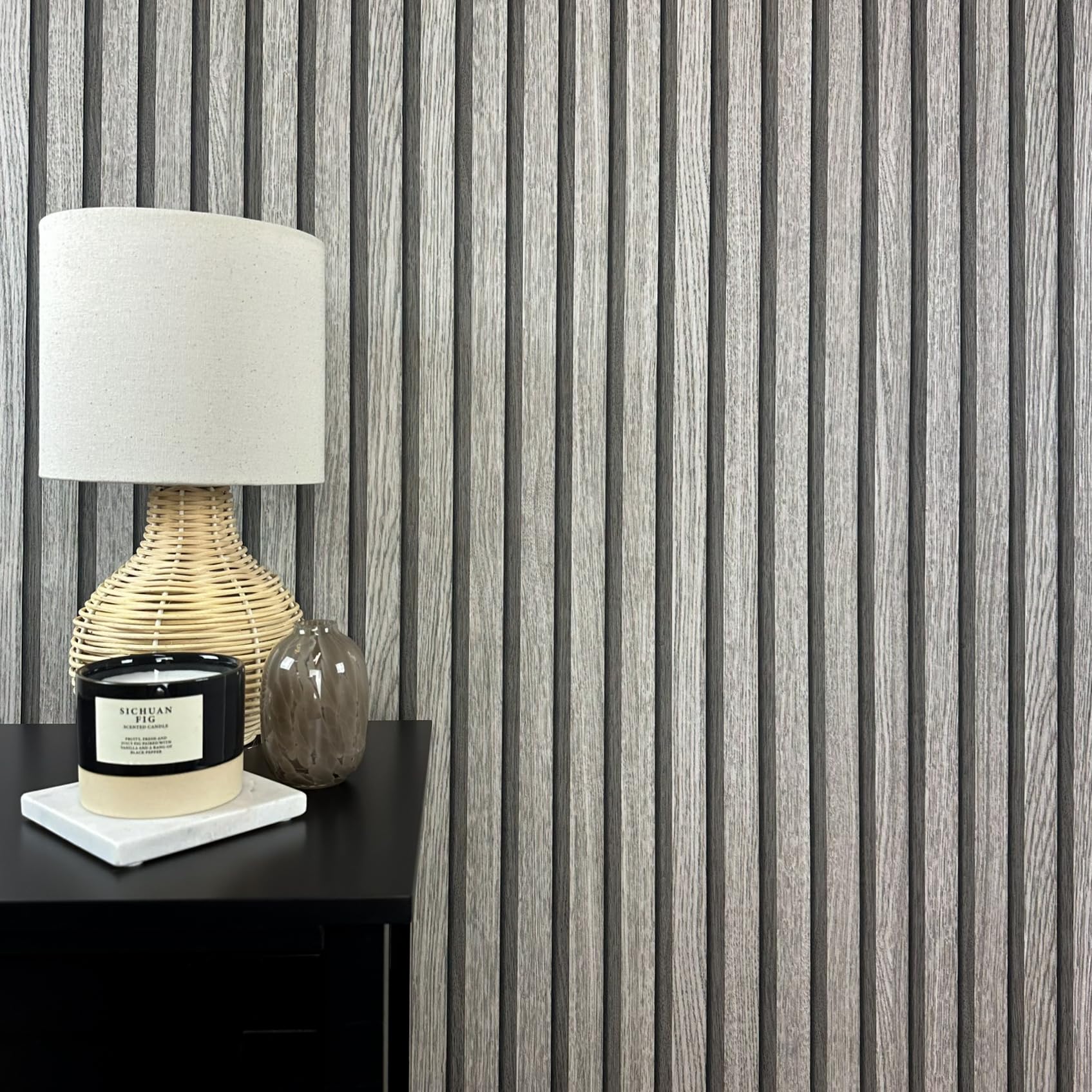 WALLCOVER Wallpaper Wood Effect Grey Light Grey Non-Woven Wallpaper Acoustic Panels Wooden Wall 3D Effect Skandi Wood Panels Natural Look Modern Wooden Wall 10.05 m x 0.53 m Made in Germany — image 1