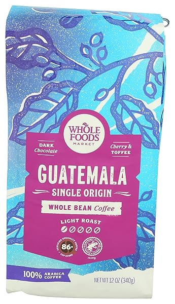 WHOLE FOODS MARKET, COFFEE GUATEMALA WHOLE BEAN, 12 OUNCE