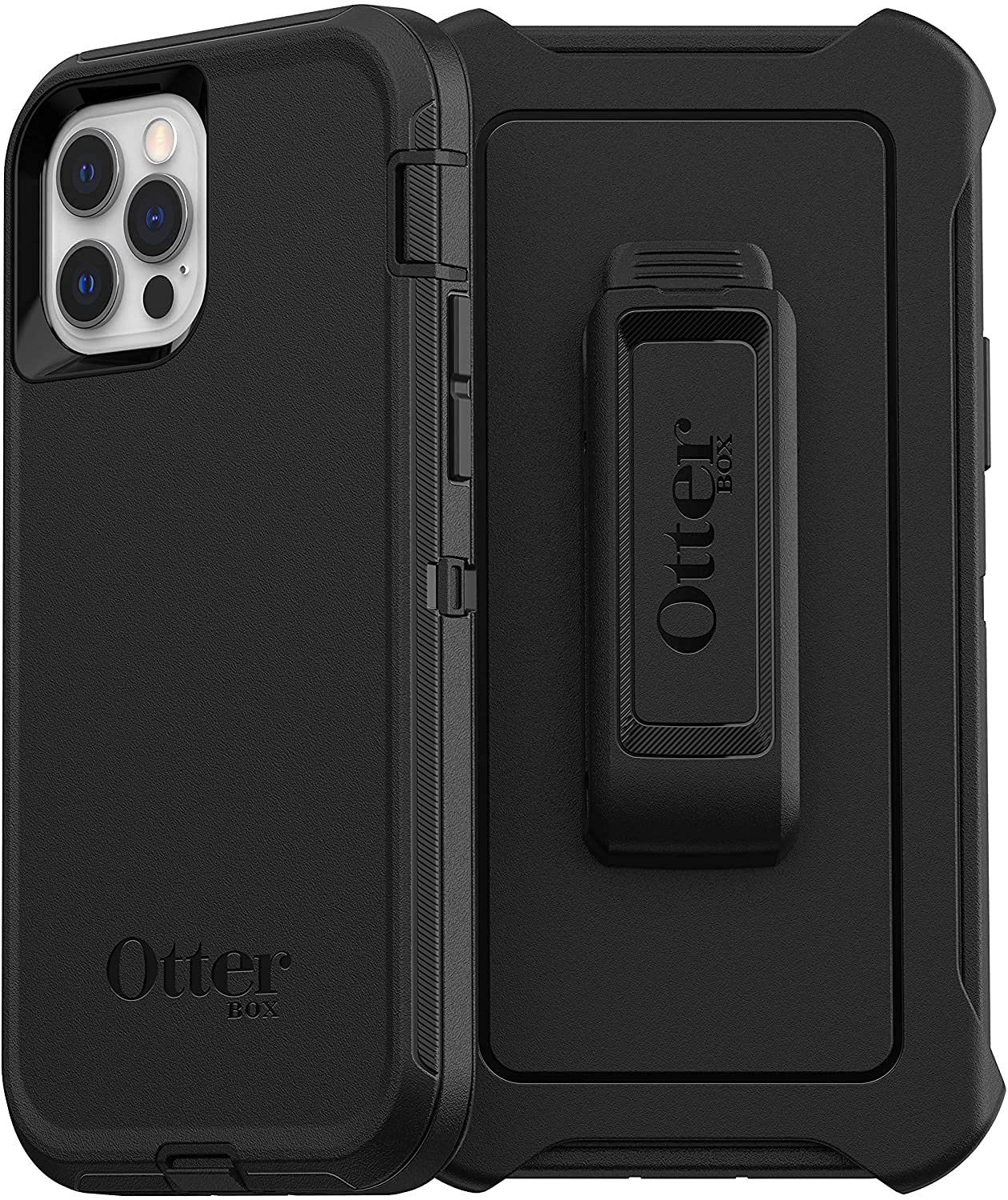 OtterBox DEFENDER SERIES Case & Holster for iPhone 12 / iPhone 12 Pro - Black Image