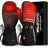 Heated Mittens Gloves for Women Men 7.4V 22.2WH Electric Rechargeable Waterproof Ski Gloves for Winter Work Skiing Snowboarding Hiking Fishing Camping