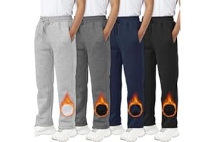 Resinta 4 Pack Boys Joggers Fleece Sweatpants with Pocket and Drawstring Soft Youth Active Athletic Fleece Jogger