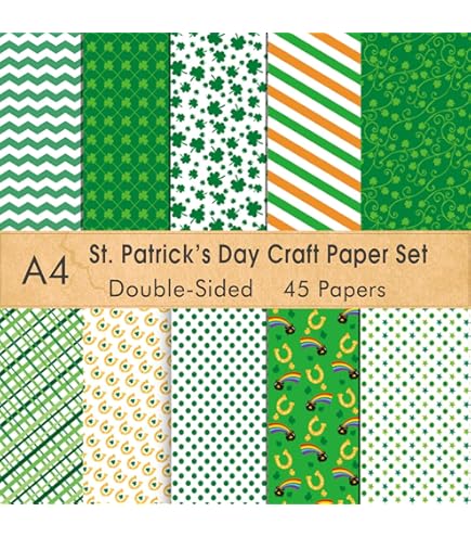 60 Feuilles Papier Aquarelle Scrapbooking – Motif Shamrock Girl – 8,3 X 5,7 Pouces