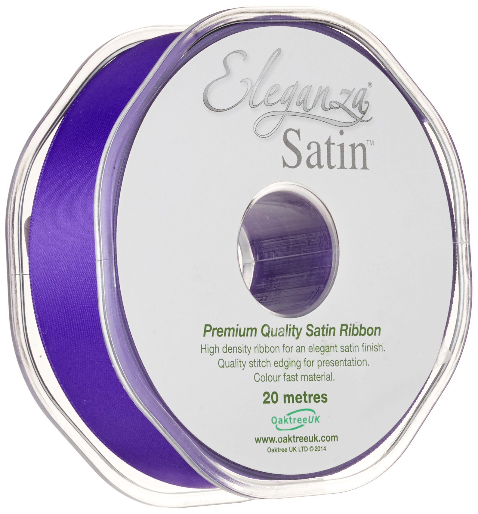 ELEGANZA Double Faced Satin 25mm x 20m Purple No.36, 25 mm x 20 m