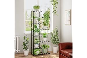 Bamworld Black Plant Stand Outdoor Tall Plant Shelf Indoor Corner Plant Shelf Flower Stands for Living Room Balcony and Garde