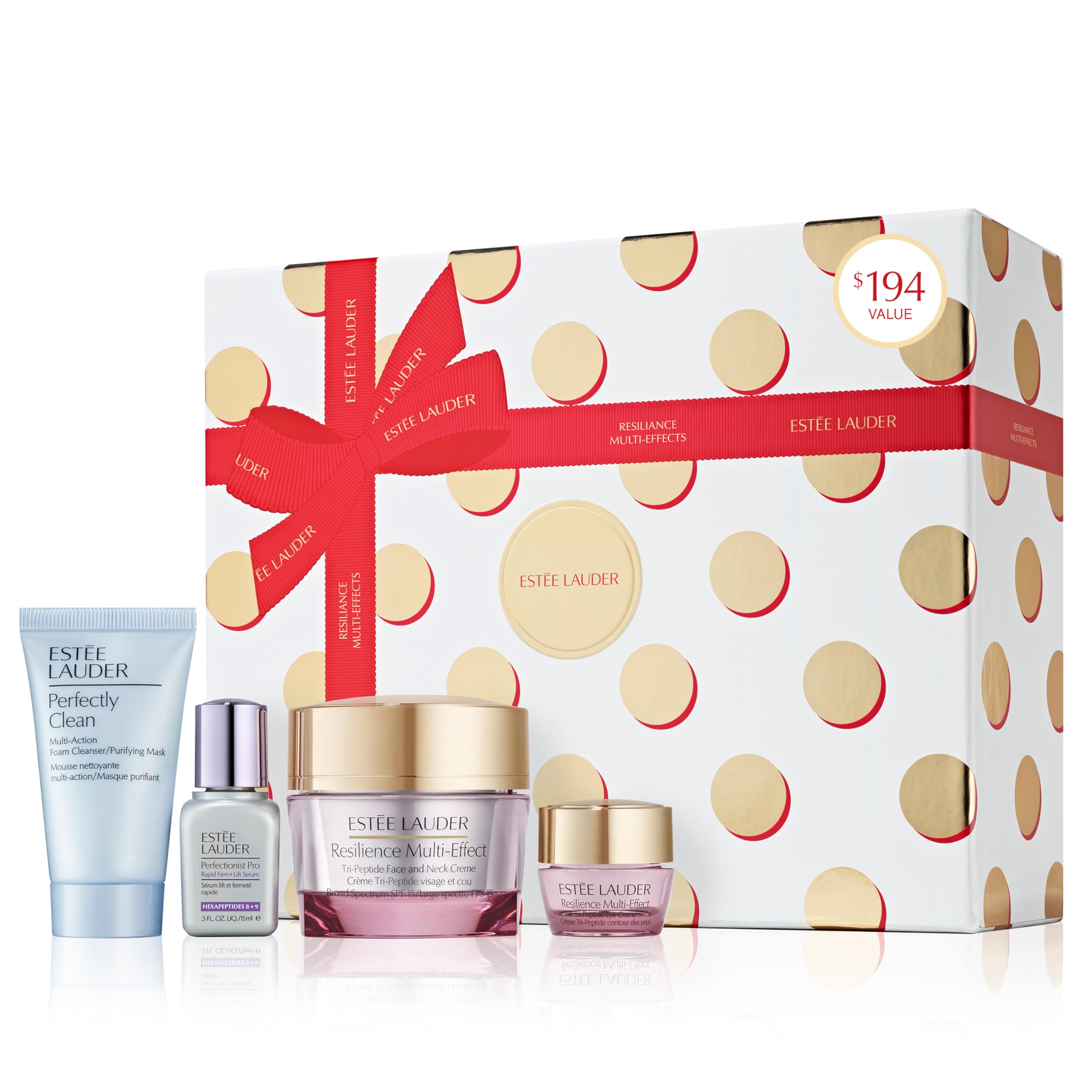 Photo 1 of Estée Lauder Resilience Moisturizer Holiday Skincare Gift Set | The Radiance Routine | Includes Full-Size Moisturizer 1.7 Ounce + Cleanser 1 Ounce, Eye Cream 0.17 Ounce, Face Serum 0.5 Fl Oz