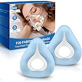 2PCs Replacement F20-Style Fabric Mask (Medium) - No Silicone Contact, CPAP Full Face Cushion Wrapped by Cooling Fabric for Airfit F20 & Airtouch F20, No Stuffiness Even in Hot Weather (Blue-M)