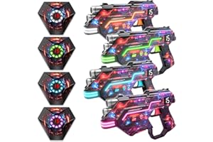WINYEA TAG Laser Tag Guns Set of 4: LED Vest Setting | Dynamic Barrel | Fun Ideas Age 8+ Year Old Toys | Lazer Game Teen Boys & Girls Outdoor Activity | Gift for Kids, Teens & Adults
