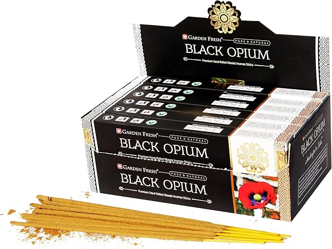Garden Fresh Premium Black Opium Incense Sticks/Agarbatti 180 Grams