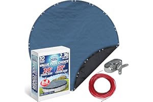 Winter Swimming Pool Cover for 28 ft Aboveground Round Pool Size, Value Plus Choice Series, Solid Material, Color - Denim Blue, Pool Cover Choice 3528-4CHOICE