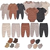 ZAVBABY Baby Girls Boys Layette Gift Set 23 Piece Newborn Bodysuits Clothes Unisex Outfit 0-12M