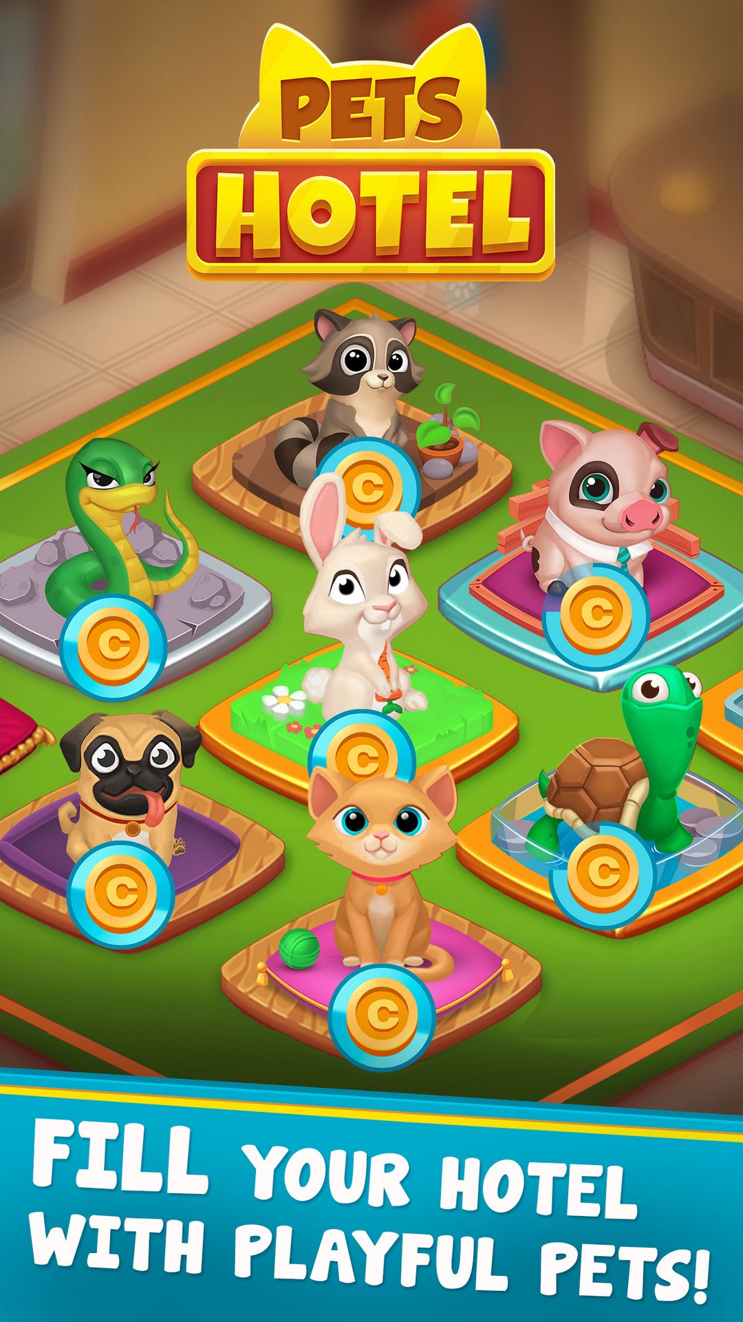 Pets Hotel Idle Management Free Game for Kids and Parents Juegos