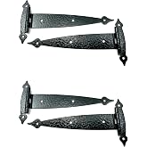 Black Colonial Flush Surface Mount Strap Hinge With Black Screws