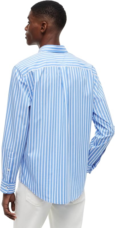 Men Shirts Flex Poplin Seasonal Stripe SHTMW0MW43315 Blue (Blue Spell/Stripe), M