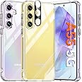 AMILIFECASES for Samsung Galaxy A55 5G Case, Clear [Not-Yellowing] Galaxy A55 Case with Screen & Lens Protector, [10 FT Military Grade Protection] Slim Shockproof Phone Case for A55 5G, Clear