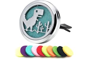 AZNECK Car Aromatherapy Essential Oil Diffuser Vent Clips Car Diffuser Vent Clip Air Freshener 10 Felt Pads Cartoon Dinosaur Car Accessories for Women Gifts