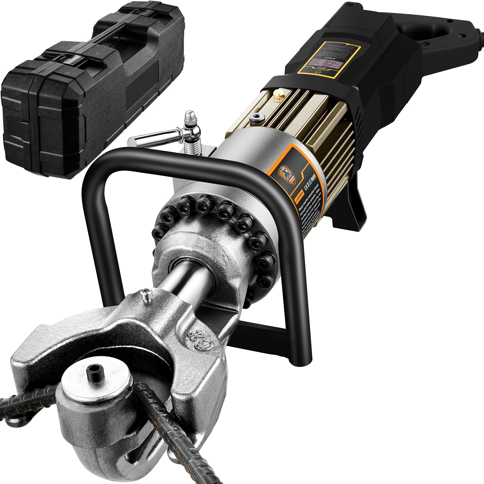 Photo 1 of [Upgraded Version] Electric Rebar Bender with Brushless Motor, Bending up to 1 Inch 25mm #8 Rebar, Bend Angle 0-130°, 1100W Portable Hydraulic Rebar Bender Tool, Handheld Rebar Bender Machine, 110V