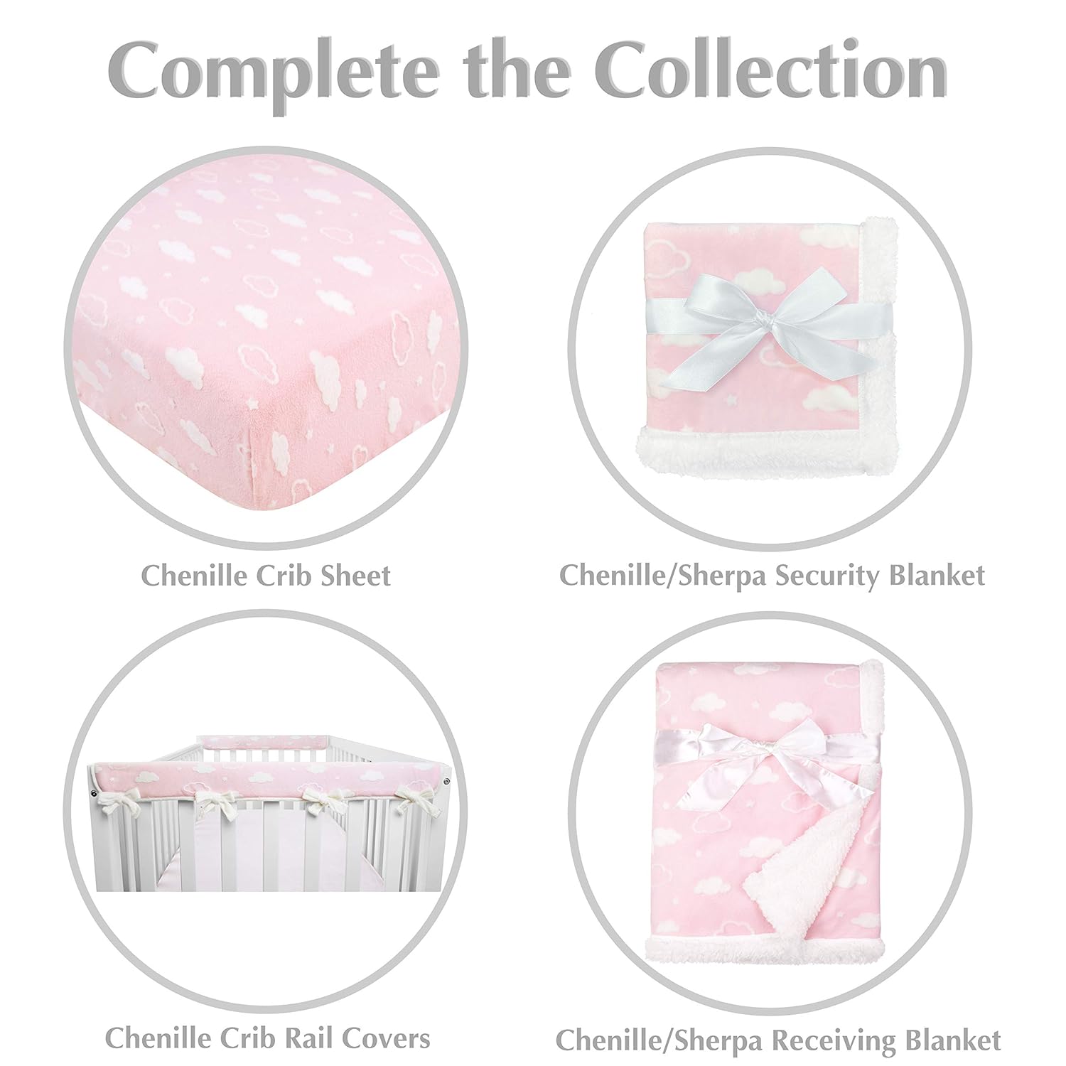American Baby Company Heavenly Soft Sherpa/Chenille Receiving Blanket, 3D Cloud Pink, 30" x 35", for Girls : Baby