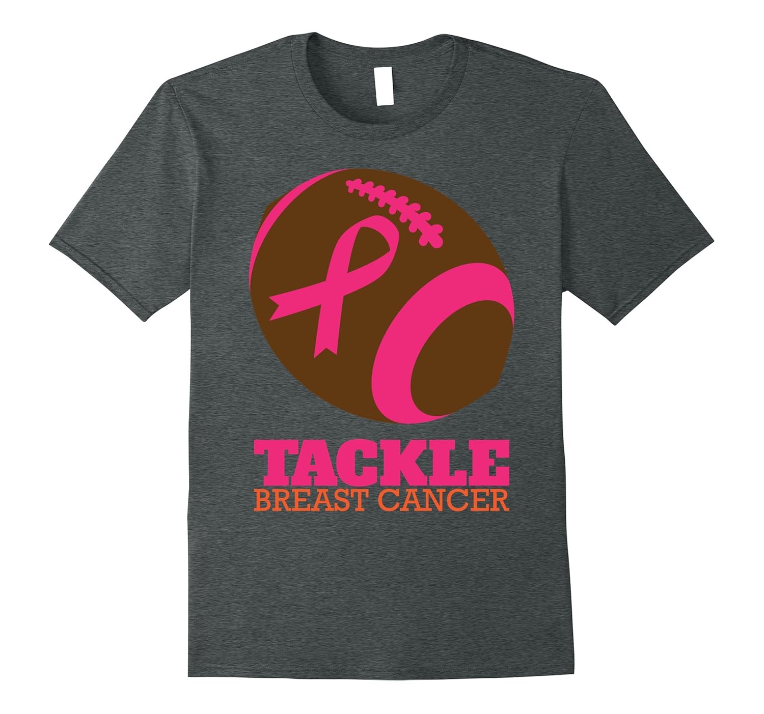 Tackle Breast Cancer American Football Pink Ribbon T-shirt-Rose