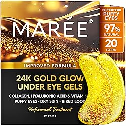 MAREE 24k Gold Under Eye Gels for Dark Circles and