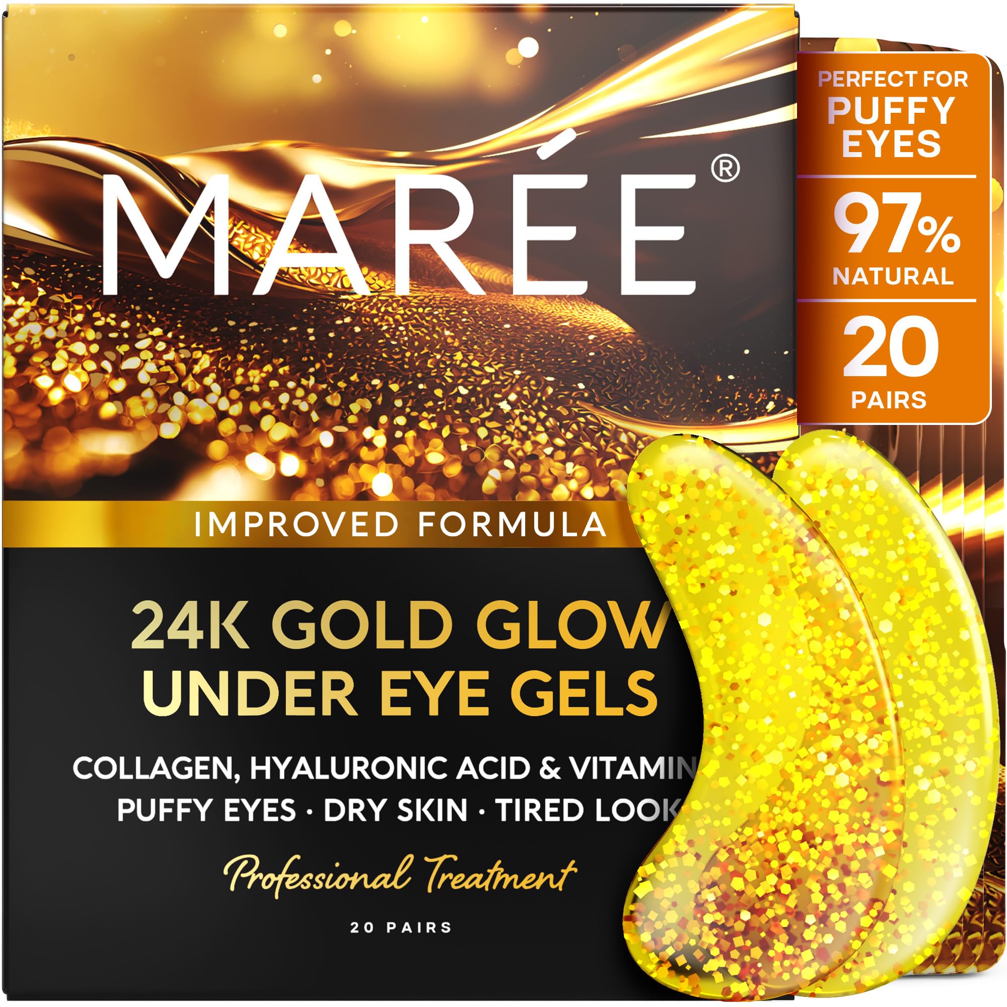 MAREE 24k Gold Under Eye Gels for Dark Circles and