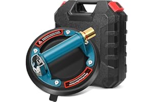 ZAUTOOL 8" Suction Cup for Glass, Vacuum Glass Suction Cup for Granite & Glass Lifting, Heavy Duty Hand-held Glass Lifter with Metal Handle and Brass Pump, 275lbs Load Capacity, w/Carry Case