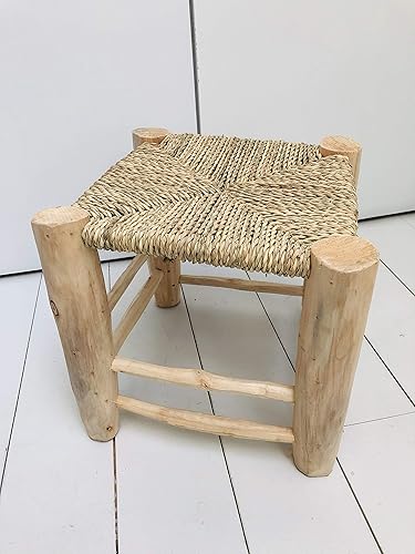 Tabouret Traditionnel Marocain En Bois Massif Et Corde Tressee Banc En Bois Marocain Banc Berbere Tresse Amazon Fr Handmade