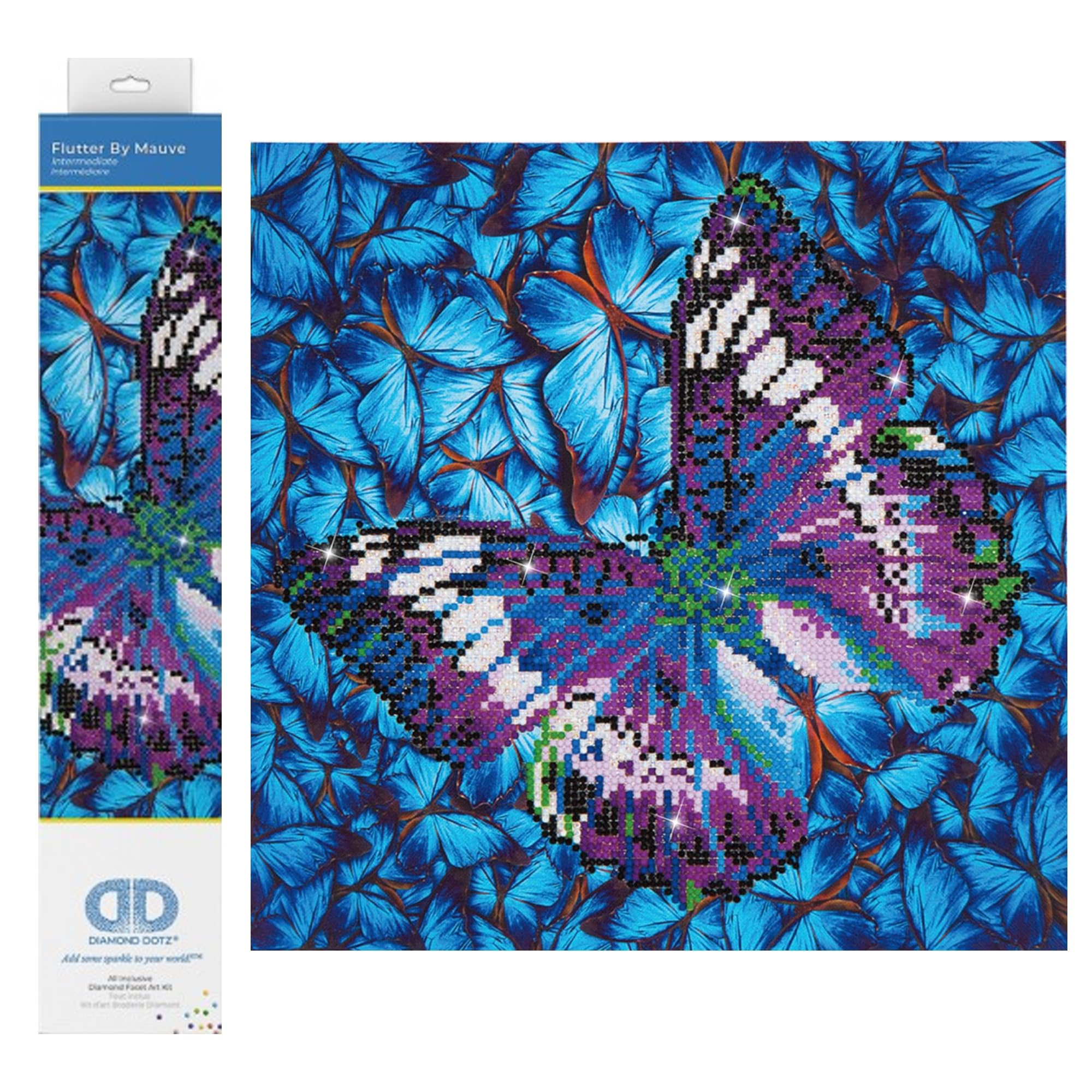 Diamond Dotz (DD5.017) - Flutter By Mauve Butterfly - Diamond Facet Art Craft Kit - 12 x 12