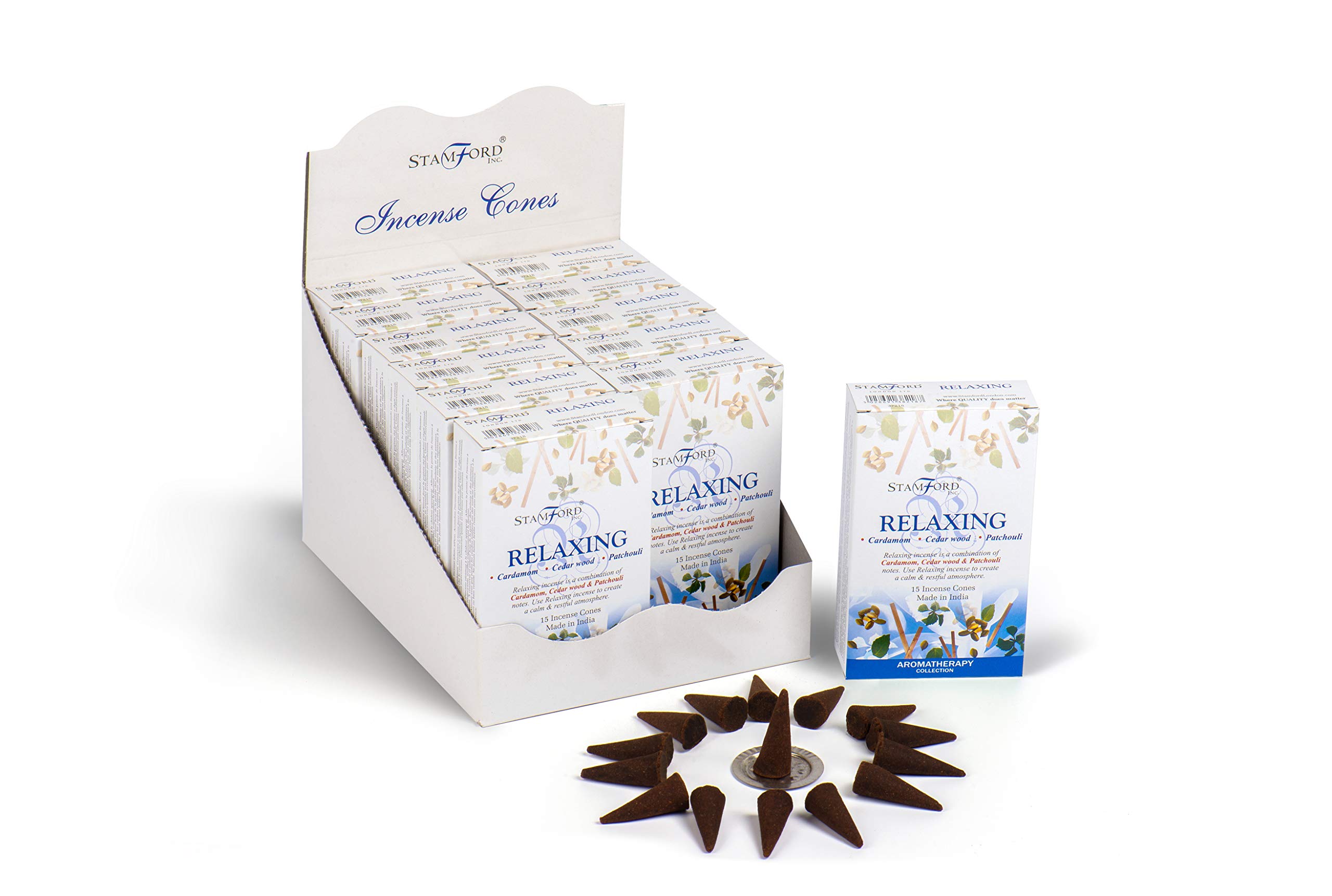 STAMFORD INC 37218 Relaxing Aromatherapy Cones, 15 Cones x 12 Packs