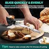HAUSHOF Cordless Electric Carving Knife Set 8V with 2 Blades & Fork view 2