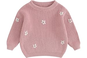 Mubineo Baby Girl Winter Clothes Cute Flower Sweater Crewneck Pullover Long Sleeve Knit Newborn Infant Sweaters