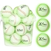 Xifua 17-Pack Glow-in-the-Dark Foam Baseballs - Light-Up T-Ball Set for Kids 3-10, Outdoor Nighttime Toys for Backyard, Camping, or Classroom Gifts for Boys and Girls