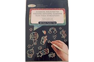 Magical Scratch Pad for Budding Artists | Glitter, Golden or Holographic Variations | Includes Bamboo Stylus | 24 Sheets | Us
