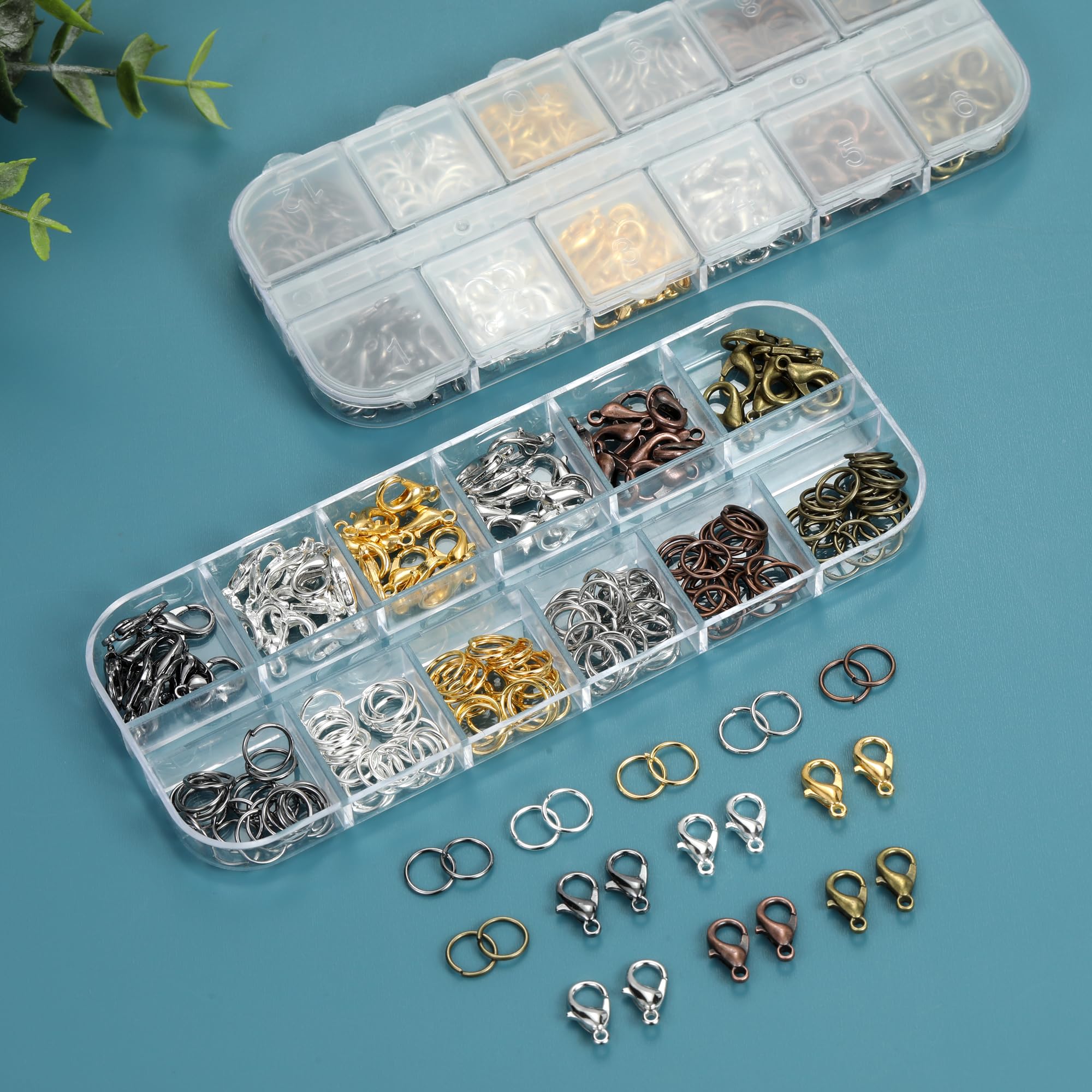 Lobster Claw Clasps and Open Jump Rings Set, 6 Colors Lobster Clasps for Jewelry Making, Keychains and Bracelet