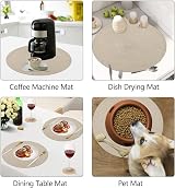 Homcomodar Round Placemats Set of 6 with Coasters 34 cm 10 cm Khaki view 7