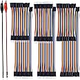Minidodoca 240pcs Breadboard Jumper Wires 10cm/4" 20cm/8" Wire Length Optional Dupont Cable Assorted Kit Male to Female Male to Male Female to Female Multicolored Ribbon Cables for Arduino
