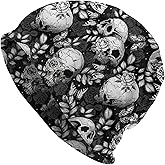 Flower Sugar Skull Beanie Hat Adult Skull Cap Warm Slouchy Knit Hat Headwear Gift for Men Women