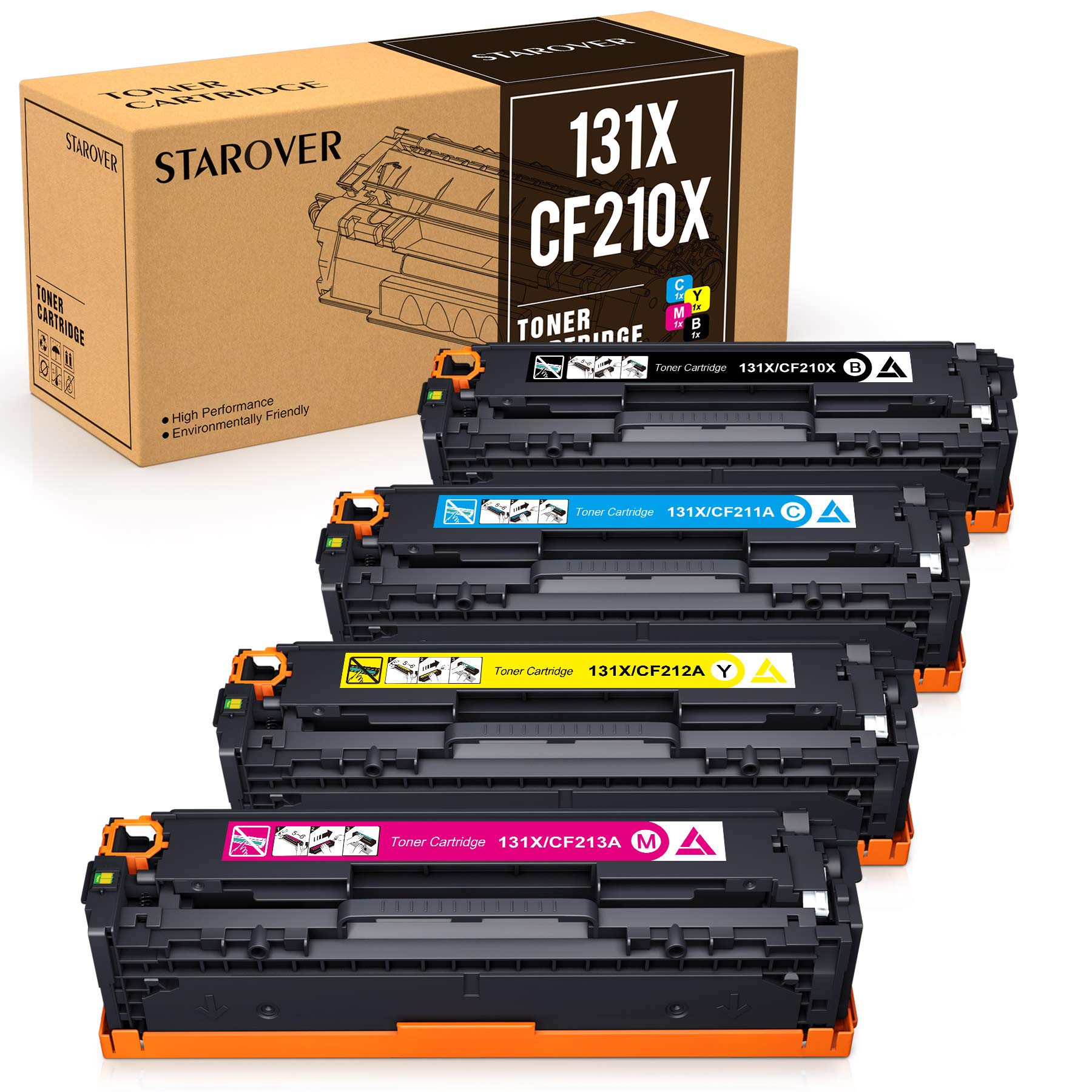 STAROVER Compatible Toner Replacement for HP 131X 131A CF210X CF210A for HP Laserjet M251nw M276nw,128A CE320A CP1525n CP1525nw CM1415fn CM1415fnw,125A CB540A CP1215 CP1215 CP115 CP115 515n CM. 1312