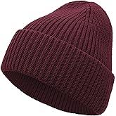 Seamless Beanie Hat for Men Women, Wool Fisherman Beanies, Unisex Cuffed Knit Warm Winter Hats Skull Cap Ski Caps