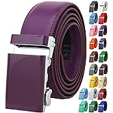 Falari Men Unisex Genuine Leather Ratchet Dress and Casual Belt, Automatic Sliding Buckle, Trim to Fit