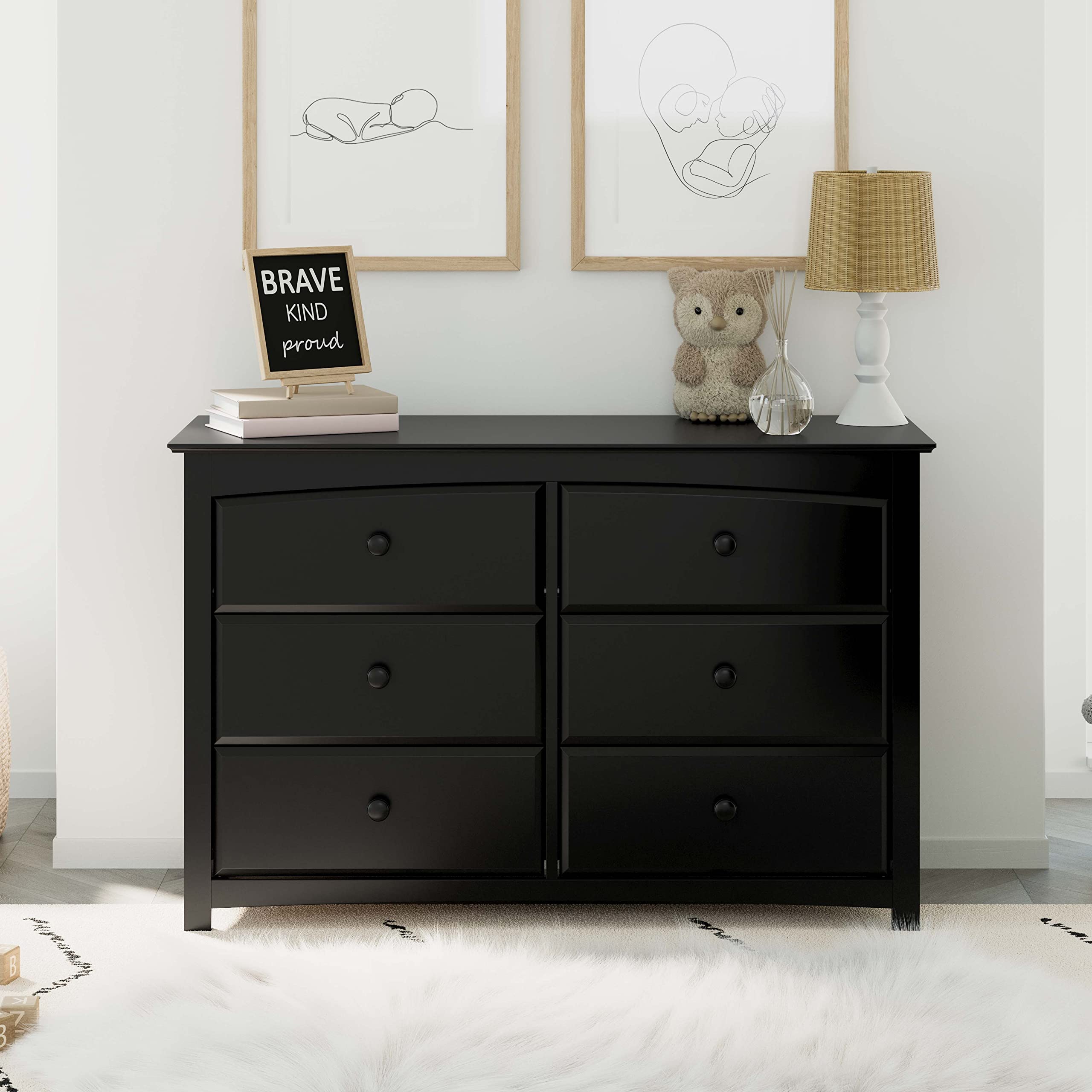 Storkcraft Kenton 6 Drawer Double Dresser (Black) ??? Dresser for Kids ...