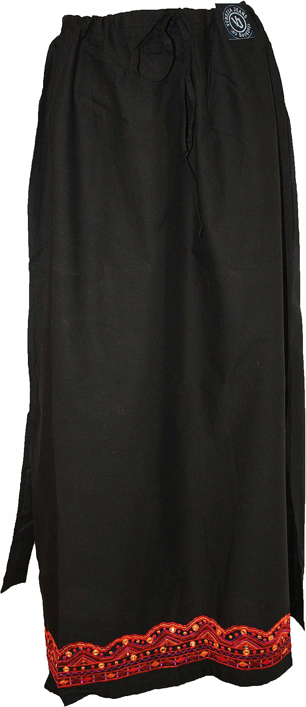 Lane Bryant Ladies Plus Size Boho Embroidered Hem Side Split Pull-On Drawstring Waist Cotton Maxi Skirt