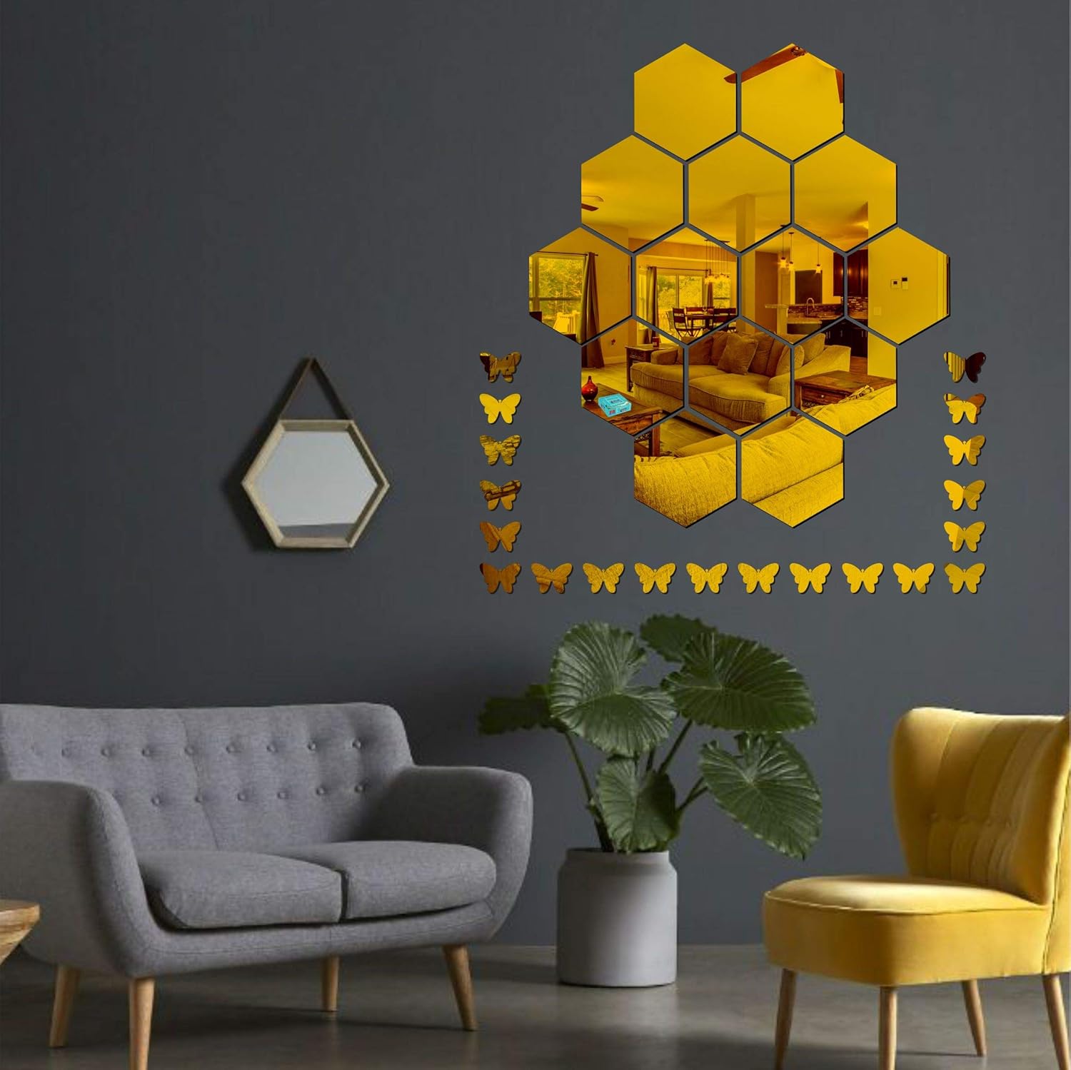 VSA OLLIVANDERS 14 Hexagon with Butterfly Golden 3D
