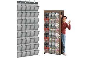 D-buy 40 Pockets Over the Door Shoe Organizer Large Breathable Mesh Hanging, Shoe Rack for Closet Nonslip Behind Door Storage