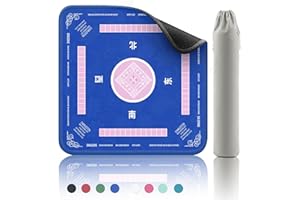 2F22E Mahjong Mat - Non-Slip Noise Reduction Gaming Mat 32.4x32.4 Inch for Mahjong/Poker/Board Games/Card Games/Dominoes (Blue)